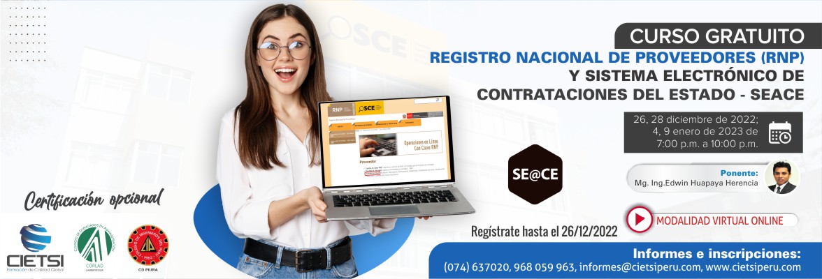 curso registro nacional de proveedores     rnp y sistema electrOnico de contrataciones del estado   seace 2022 2023